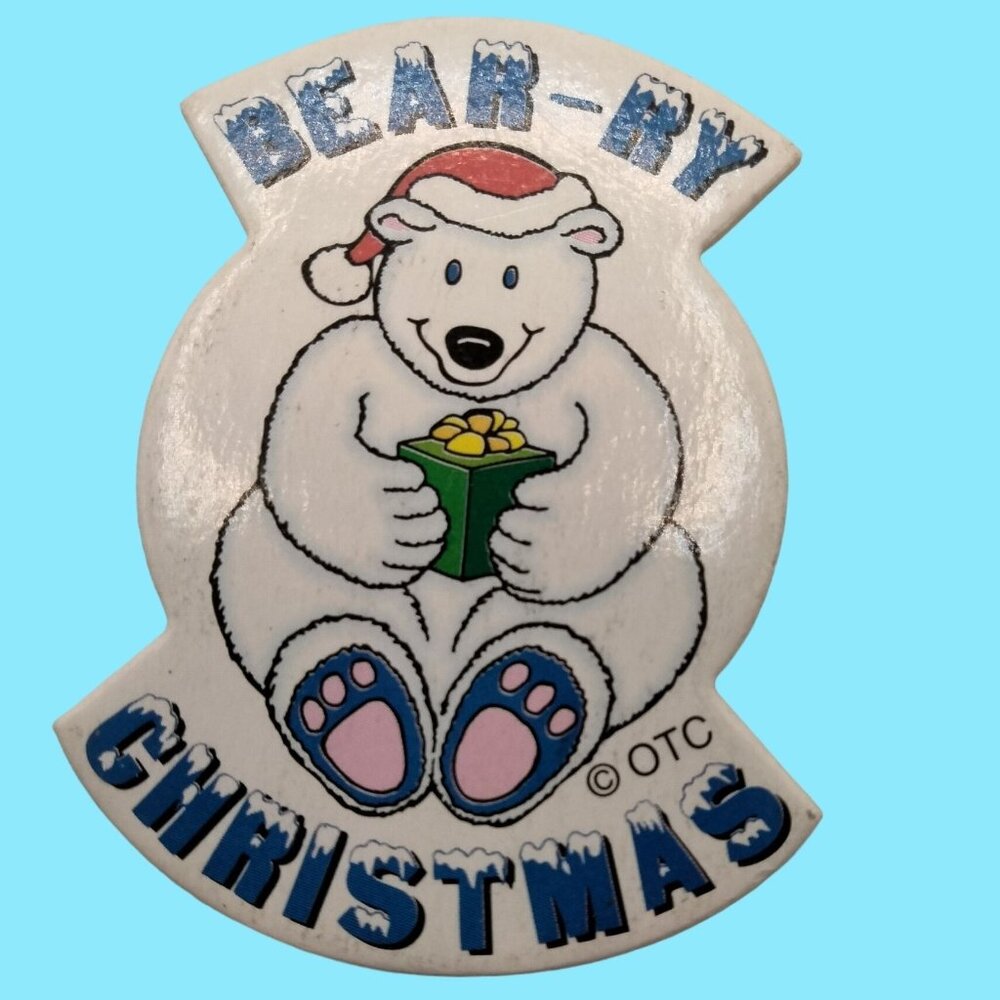 Bear ry Christmas Polar Bear Pin Badge